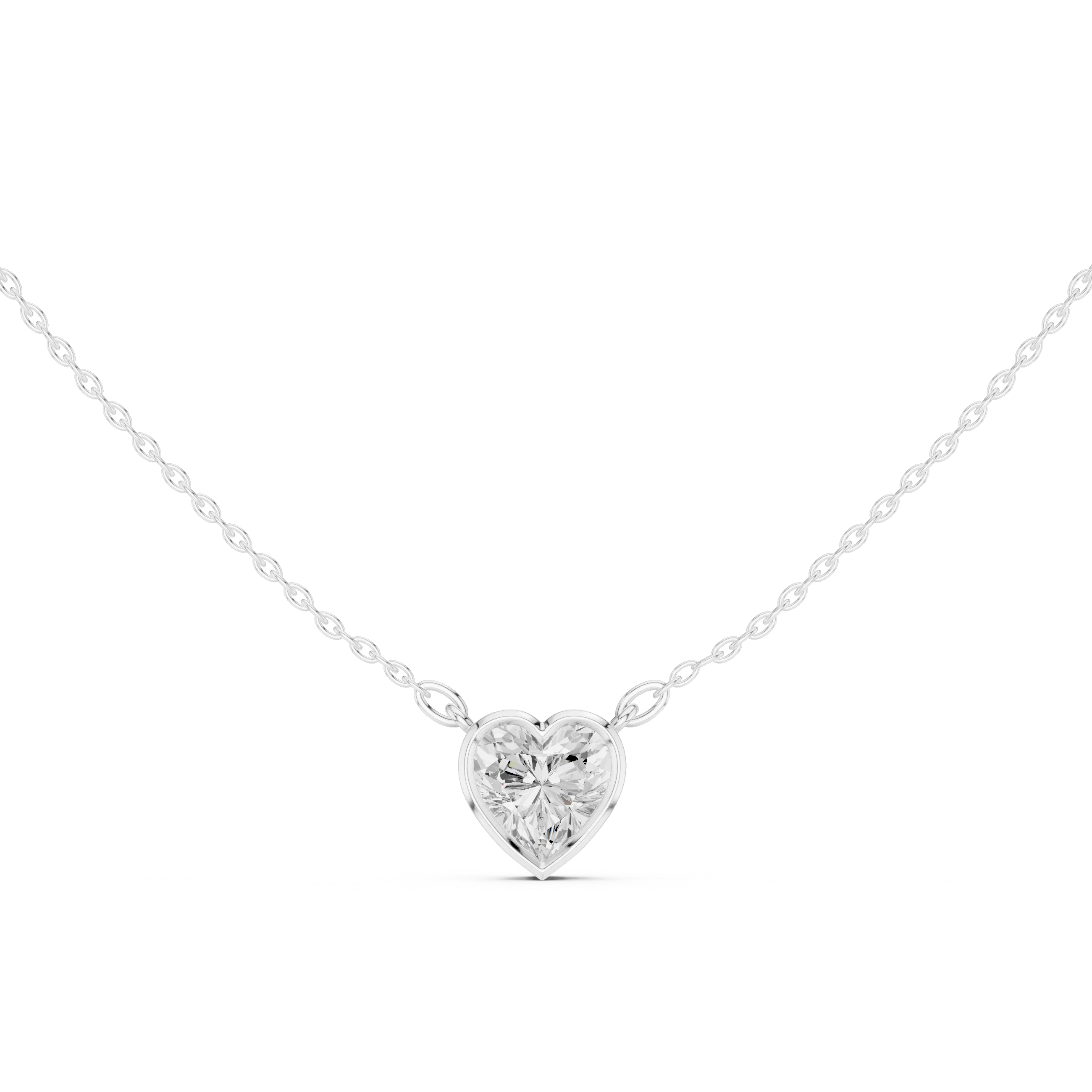 Heart Aura Bezel Solitaire Diamond Pendant