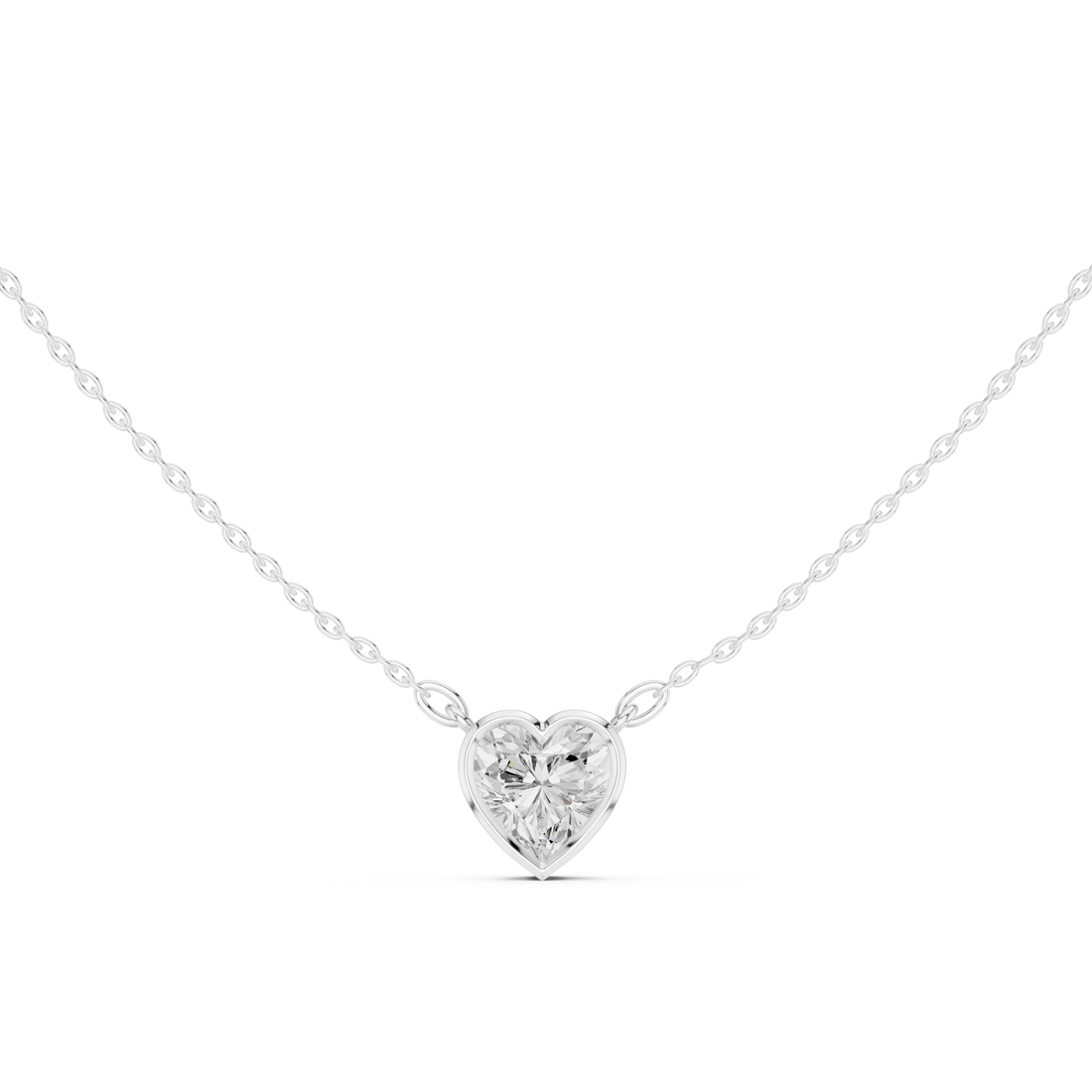 Heart Aura Bezel Solitaire Diamond Pendant