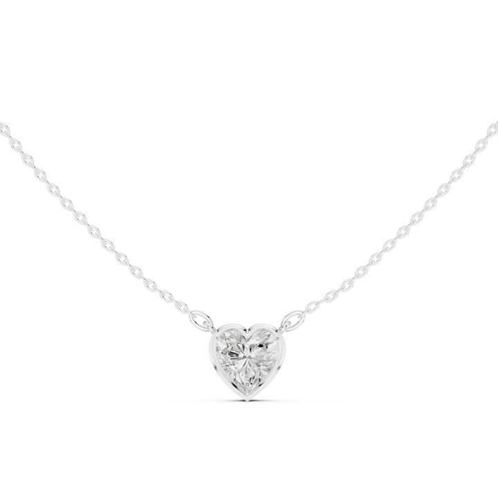 Heart Aura Bezel Solitaire Diamond Pendant