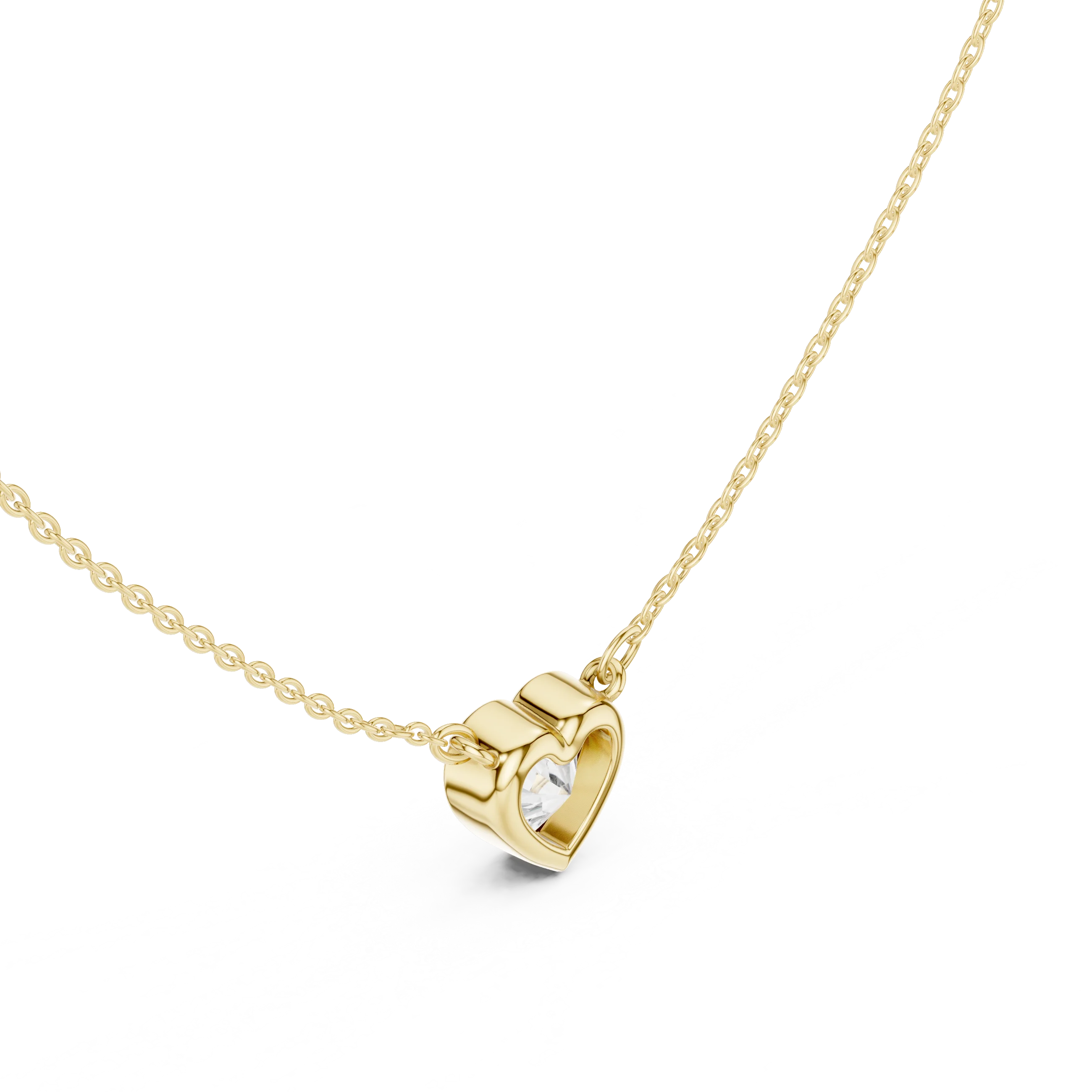 Heart Aura Bezel Solitaire Diamond Pendant