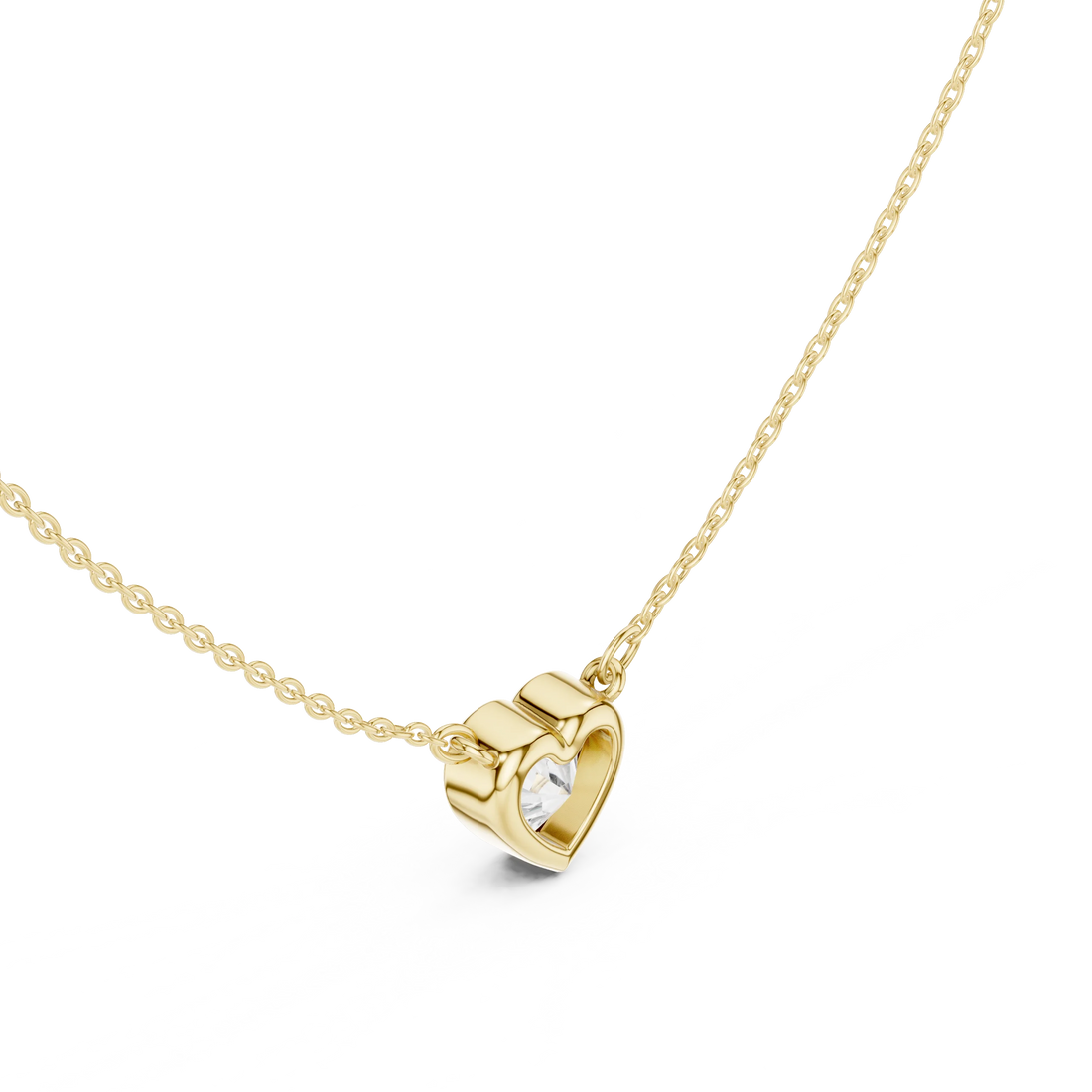 Heart Aura Bezel Solitaire Diamond Pendant