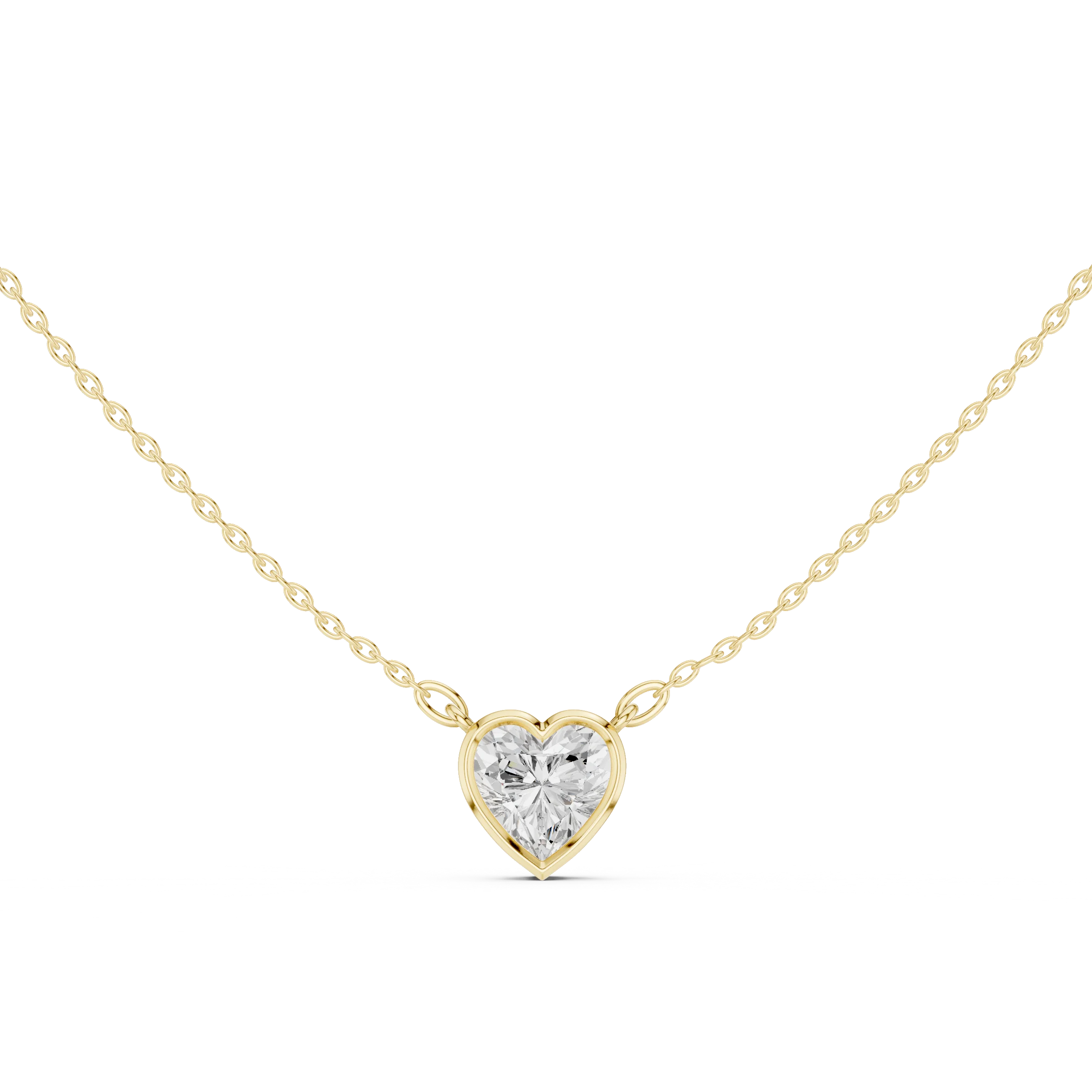 Heart Aura Bezel Solitaire Diamond Pendant