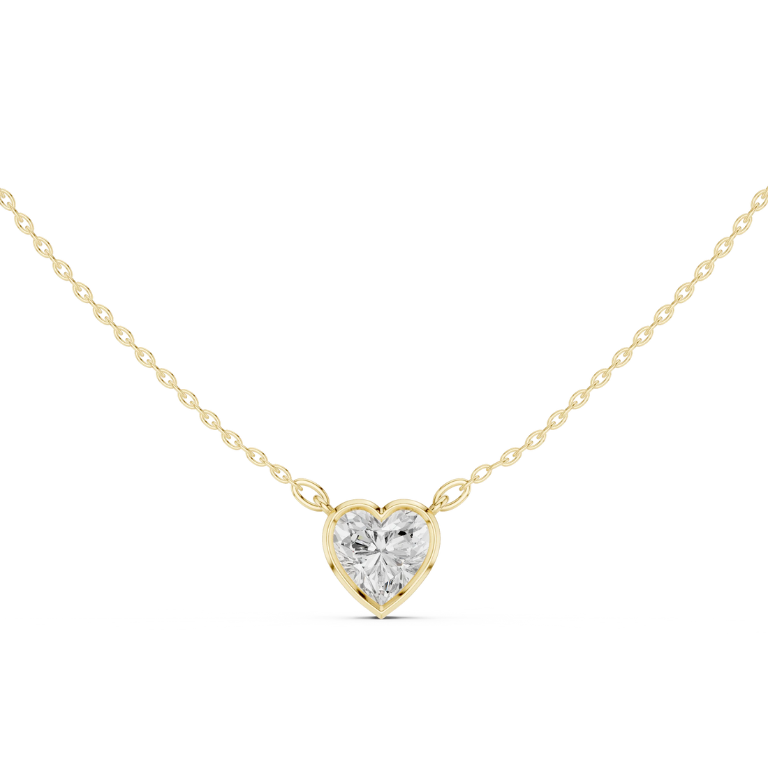 Heart Aura Bezel Solitaire Diamond Pendant