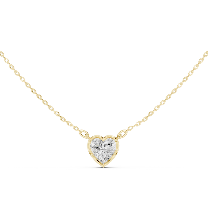 Heart Aura Bezel Solitaire Diamond Pendant