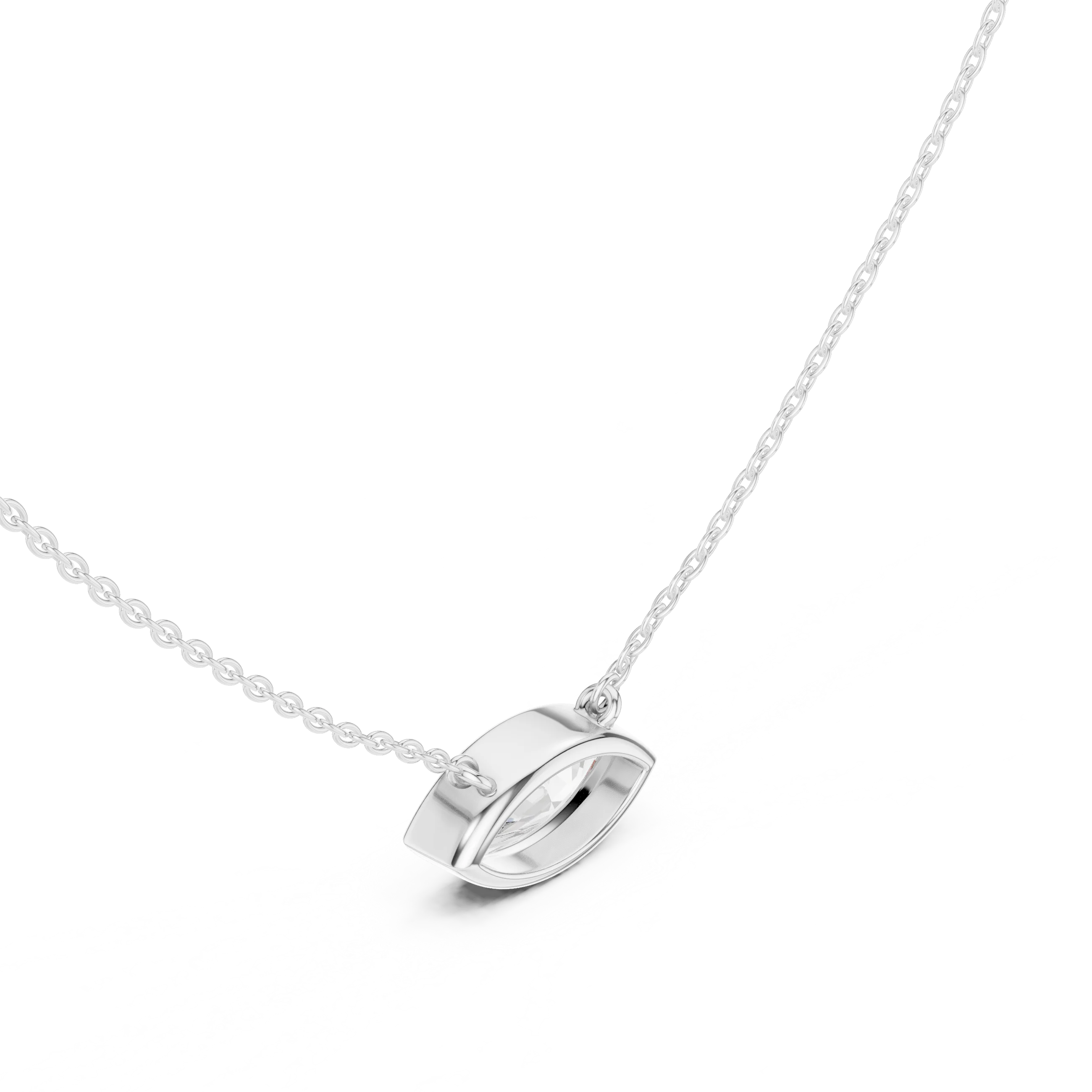 Marquise Aura Bezel Solitaire Diamond Pendant