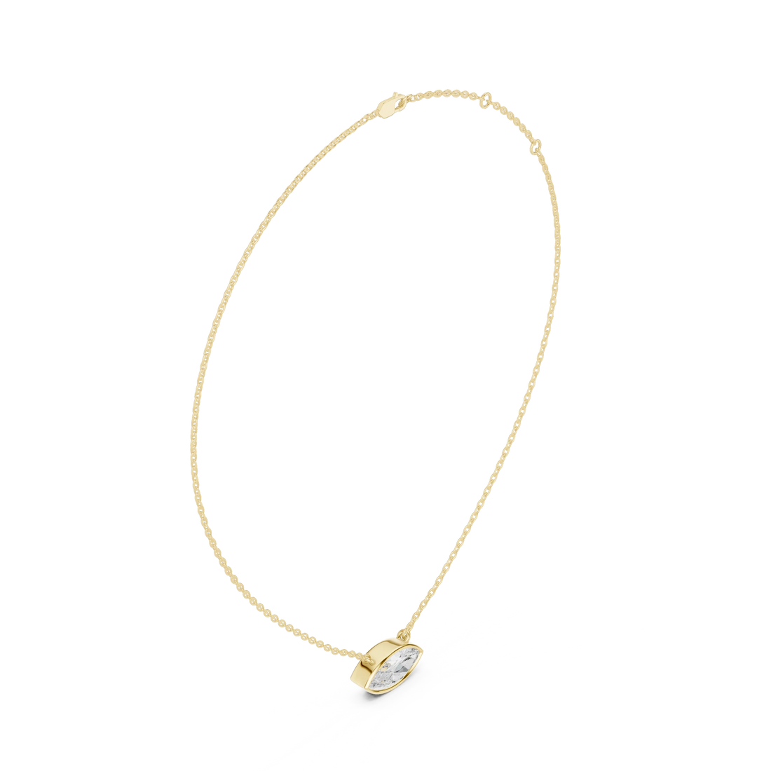 Marquise Aura Bezel Solitaire Diamond Pendant