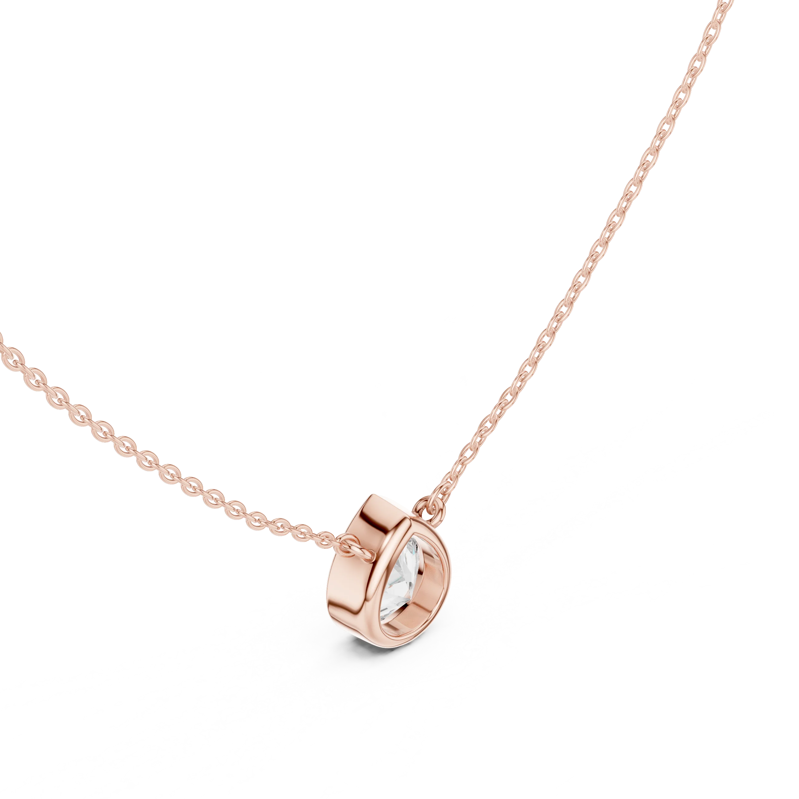 Pear Aura Bezel Solitaire Diamond Pendant