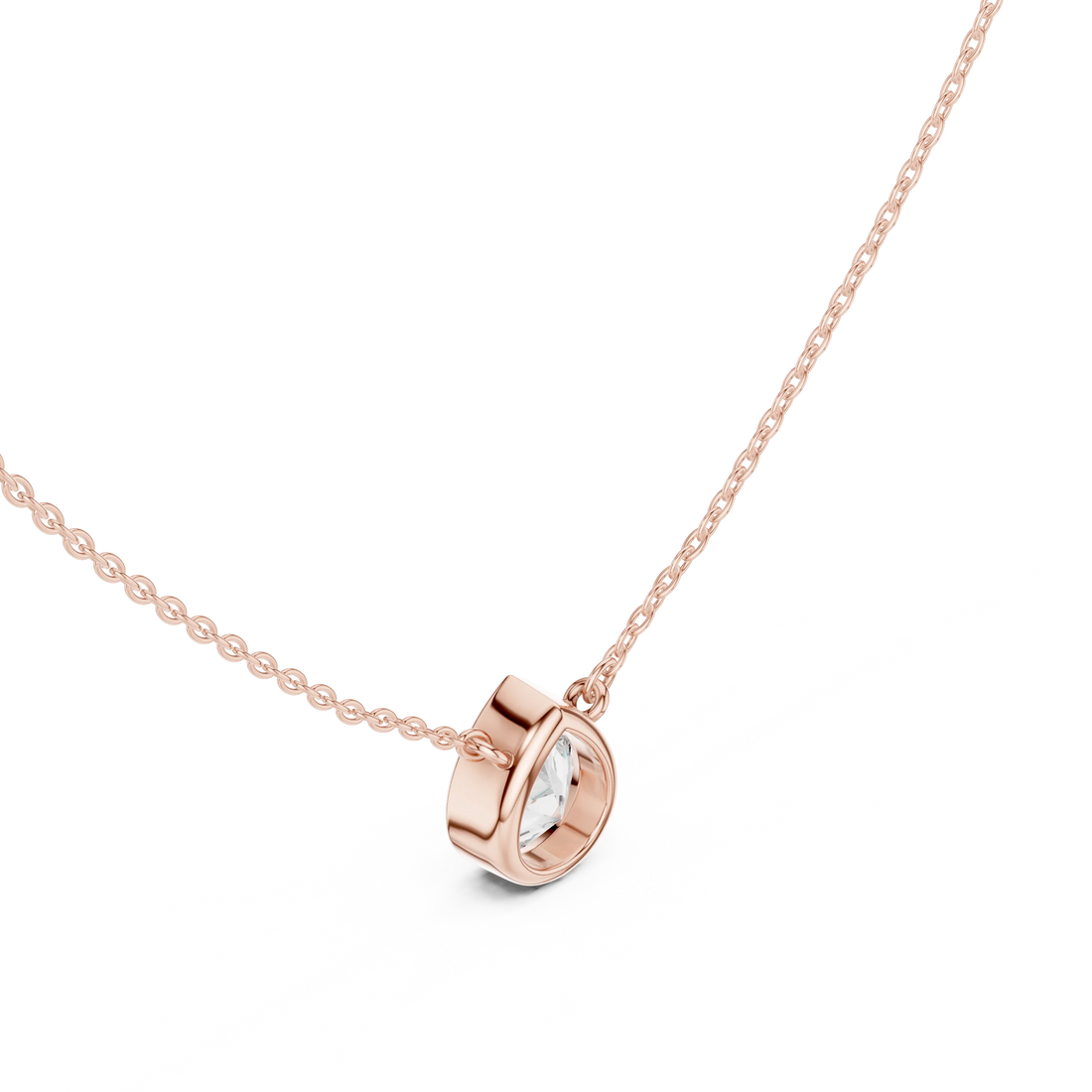 Pear Aura Bezel Solitaire Diamond Pendant