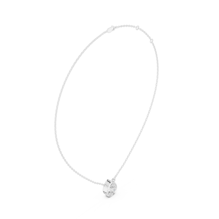 Pear Aura Bezel Solitaire Diamond Pendant