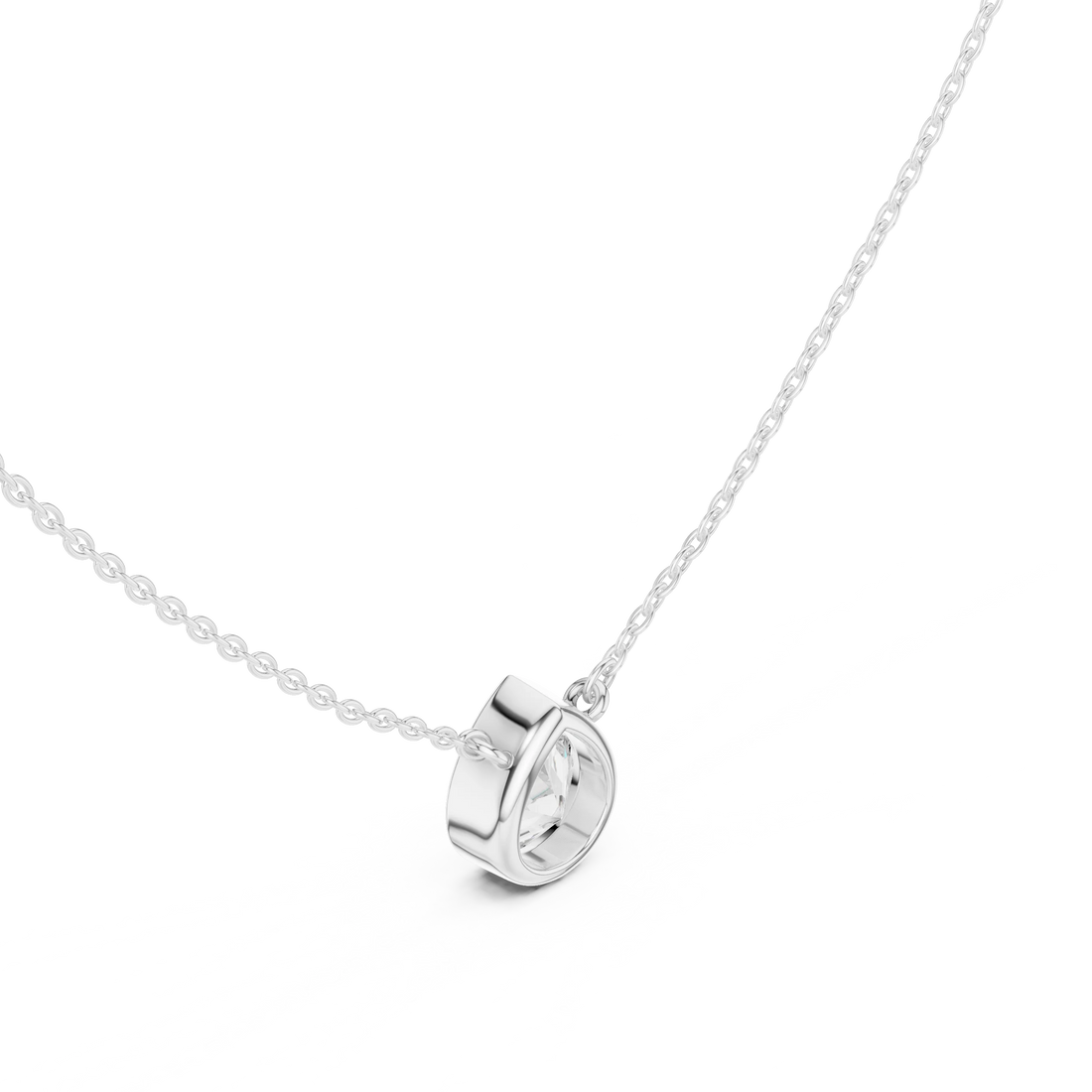 Pear Aura Bezel Solitaire Diamond Pendant