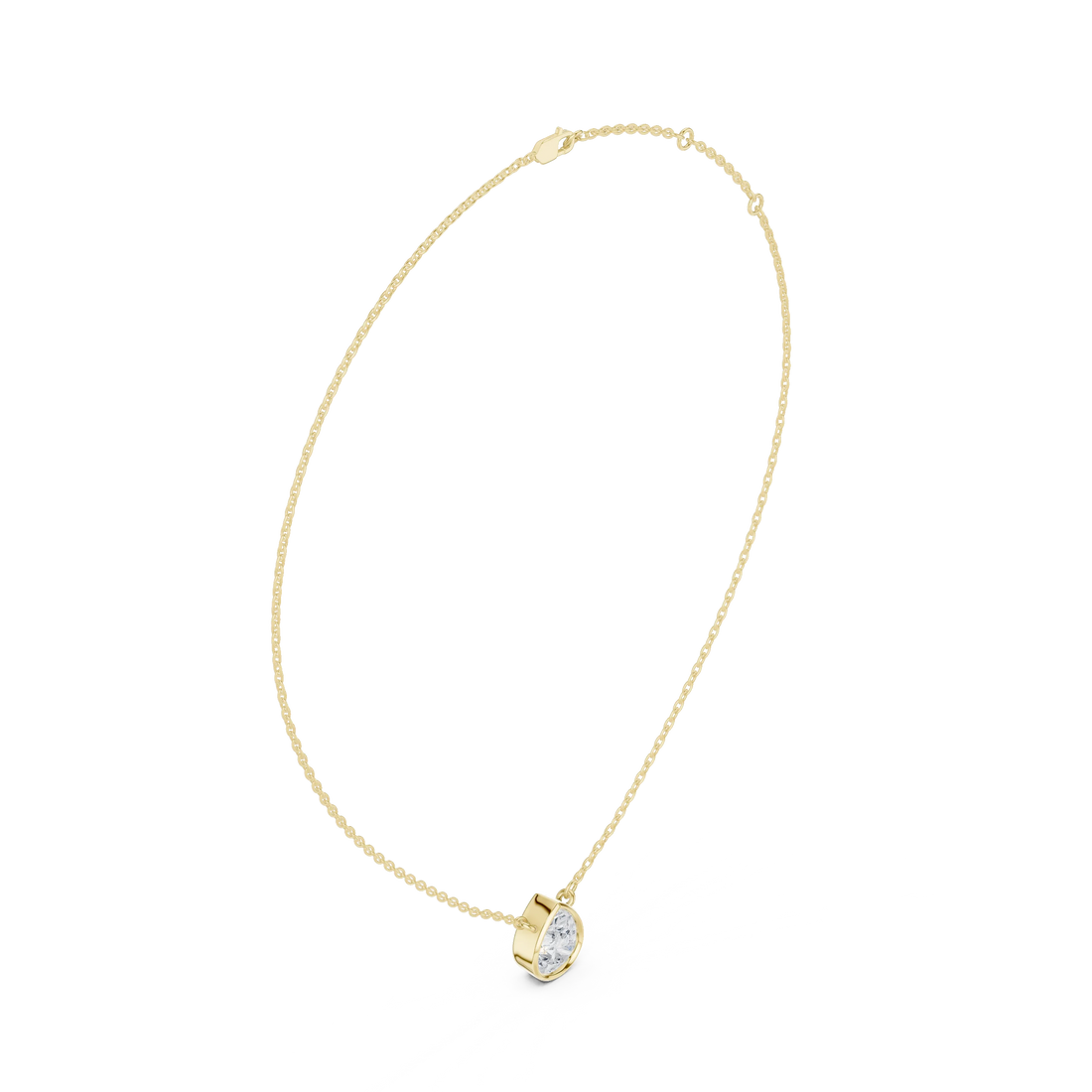 Pear Aura Bezel Solitaire Diamond Pendant