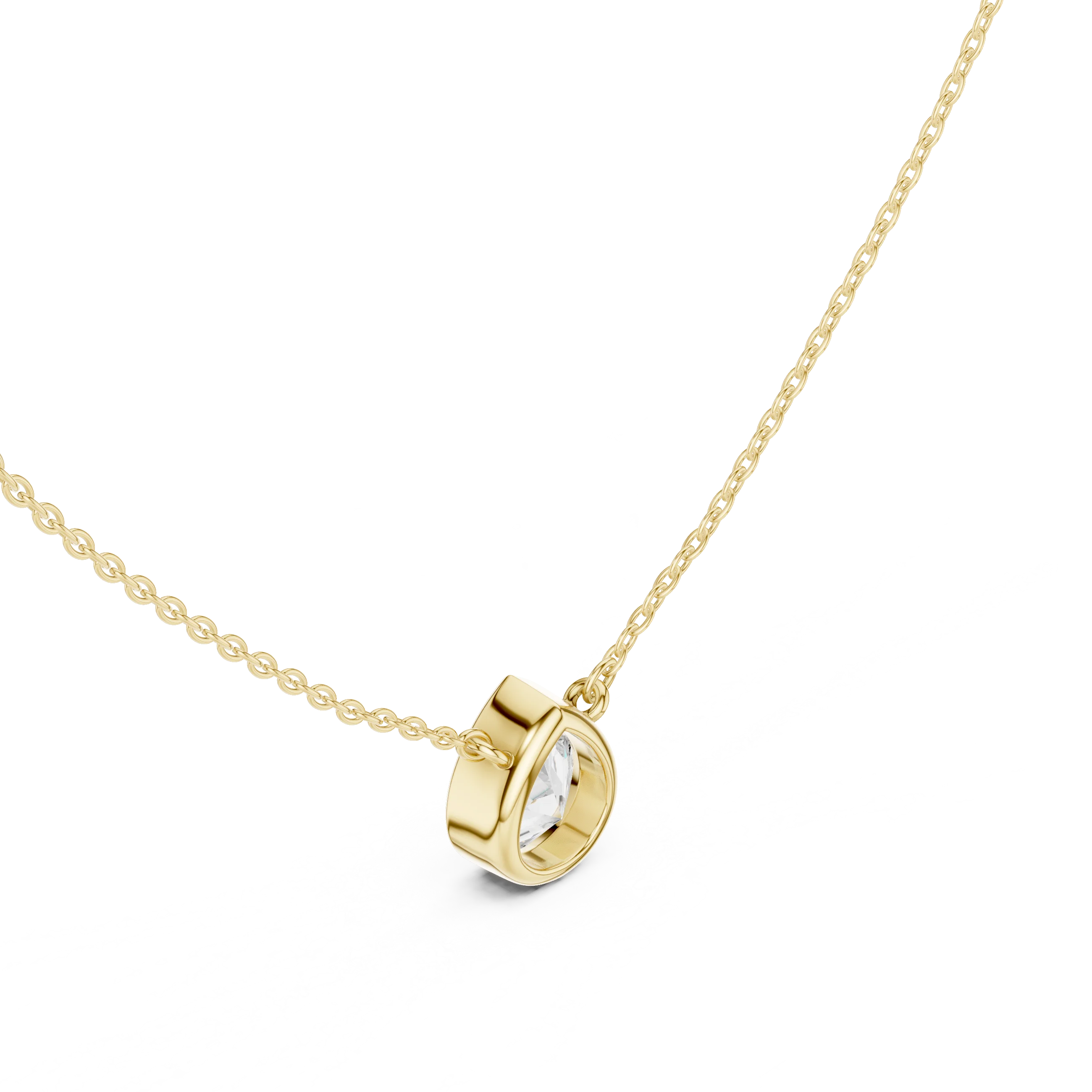 Pear Aura Bezel Solitaire Diamond Pendant