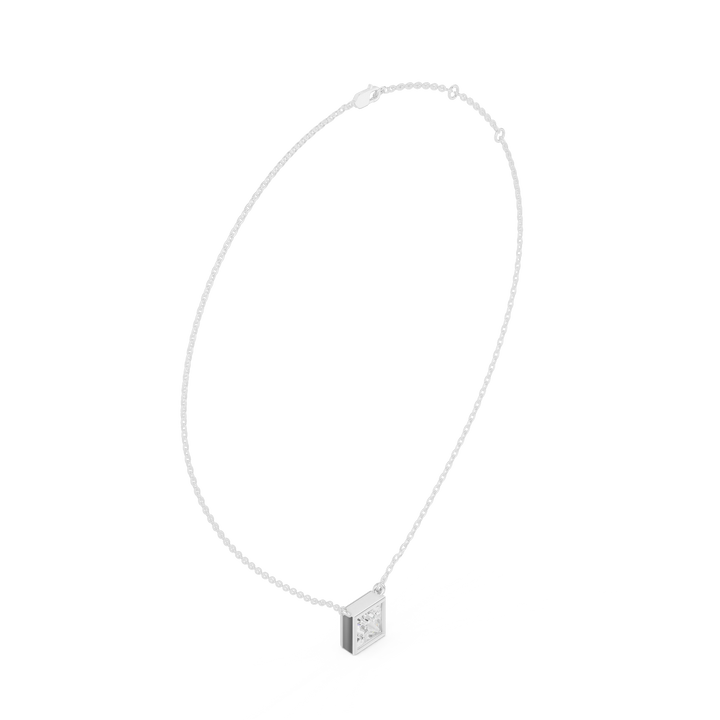 Radiant Frame Solitaire Diamond Pendant