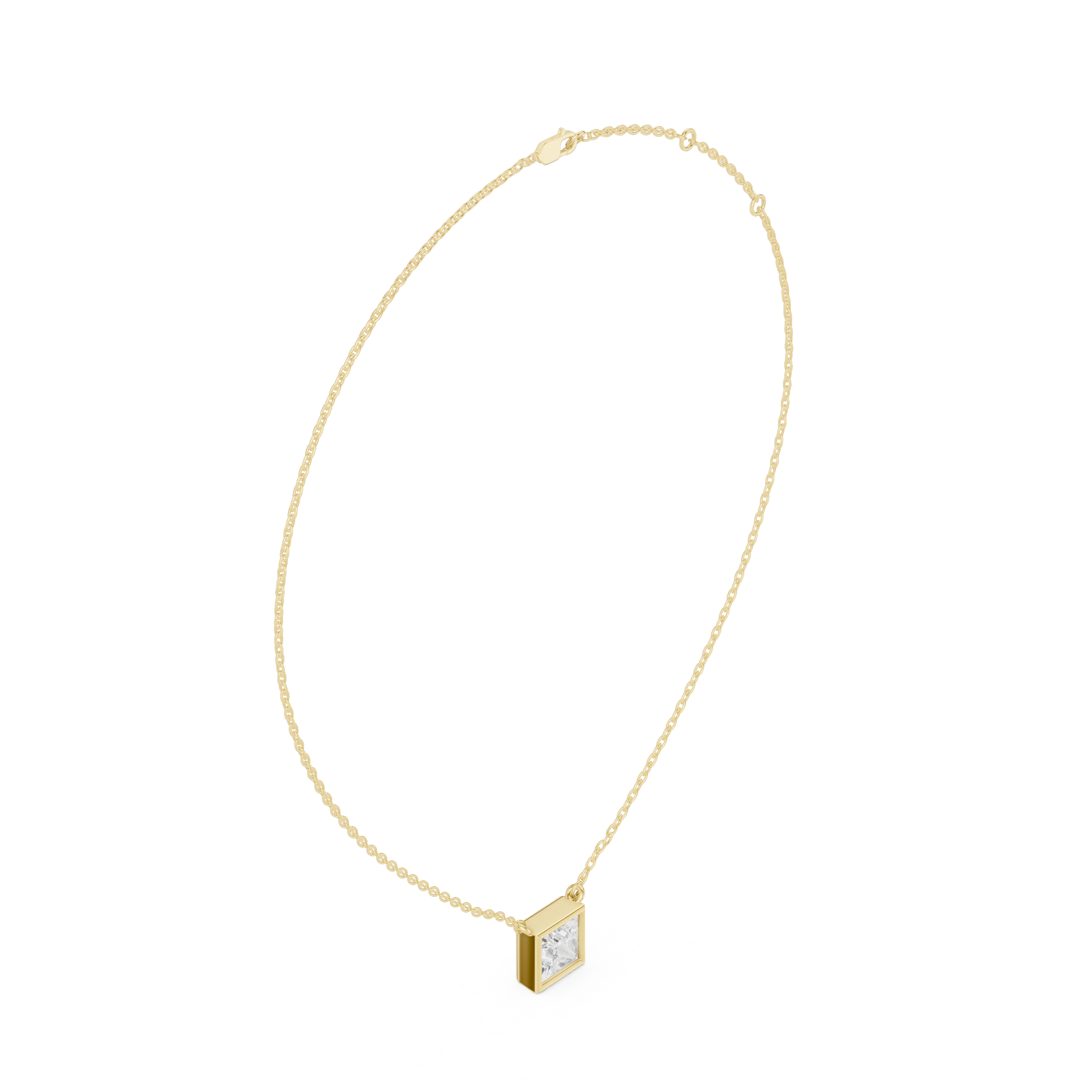 Radiant Frame Solitaire Diamond Pendant