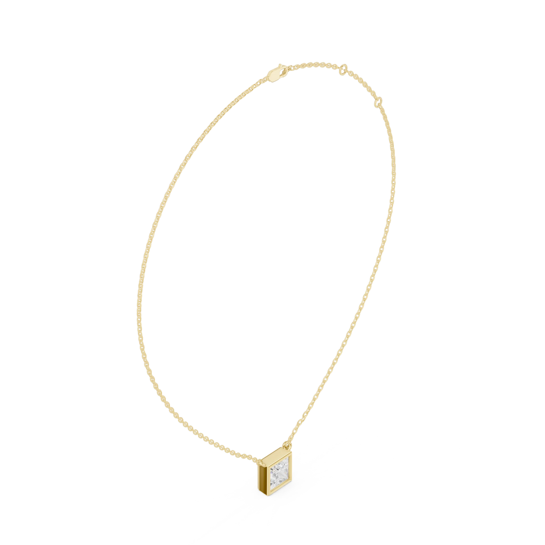 Princess Frame Solitaire Diamond Pendant