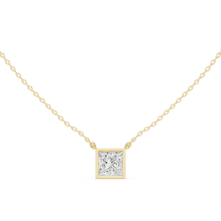 Radiant Frame Solitaire Diamond Pendant