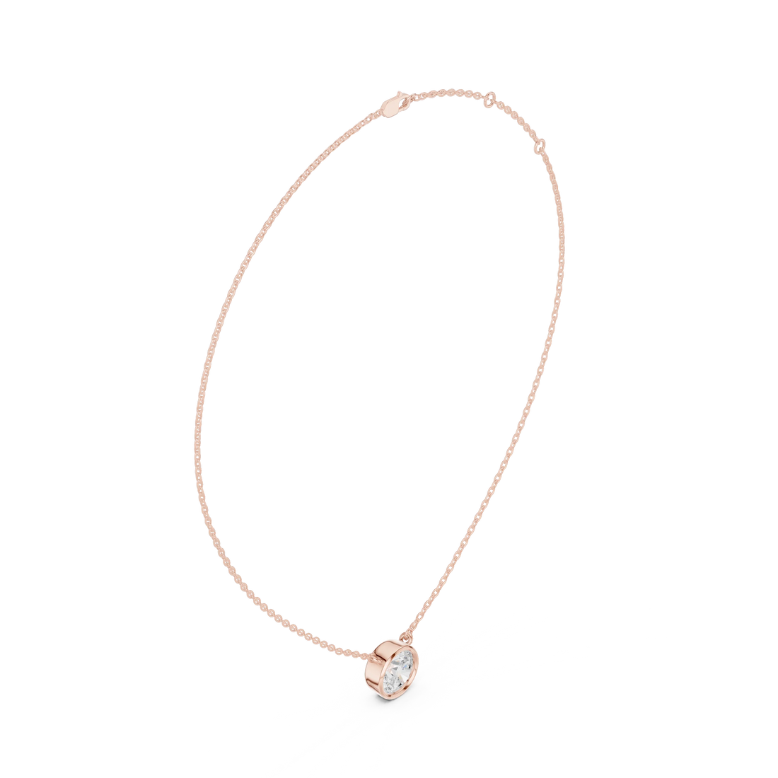 Bezel Bloom Round Diamond Pendant