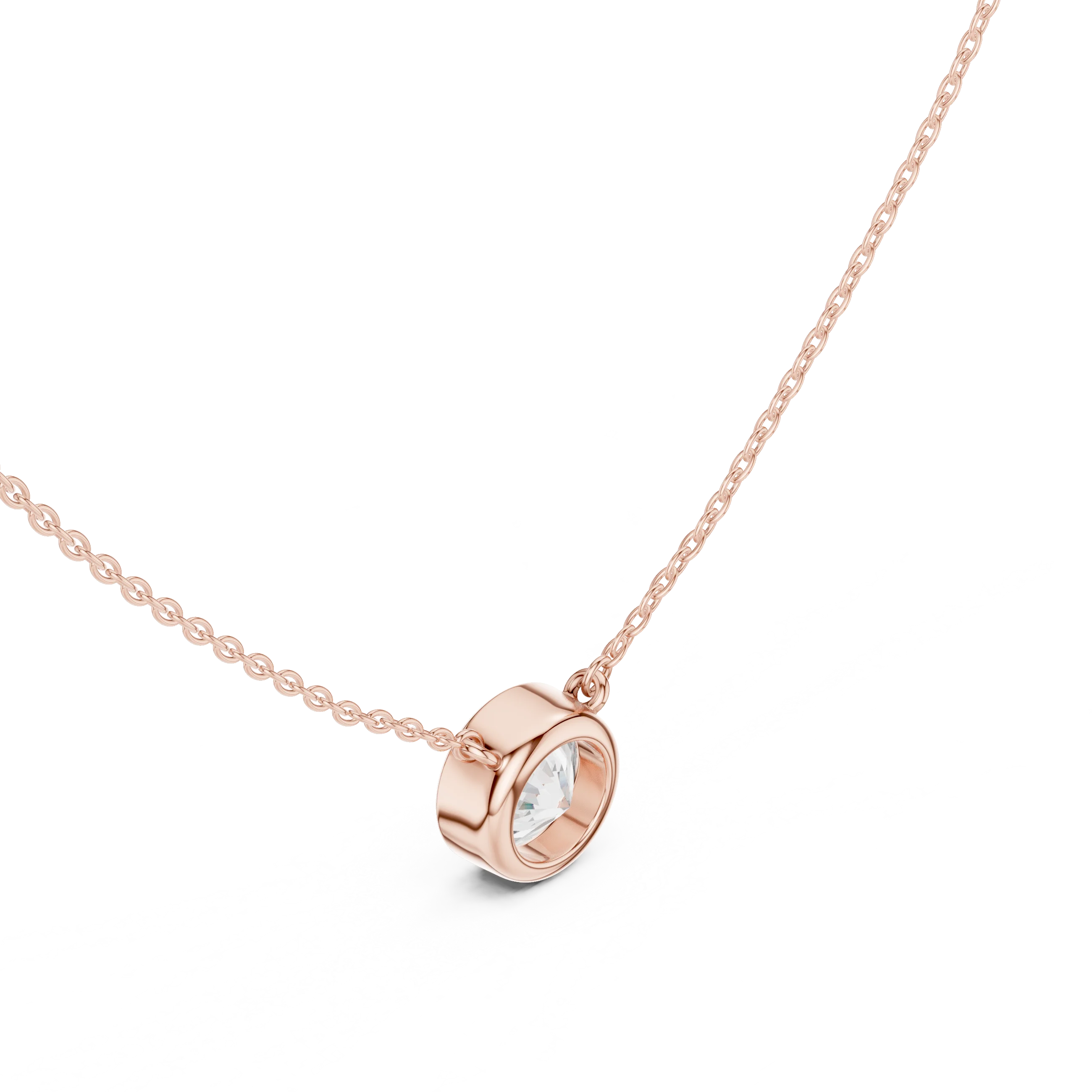 Bezel Bloom Round Diamond Pendant