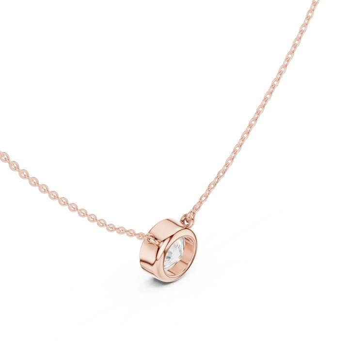 Bezel Bloom Round Diamond Pendant