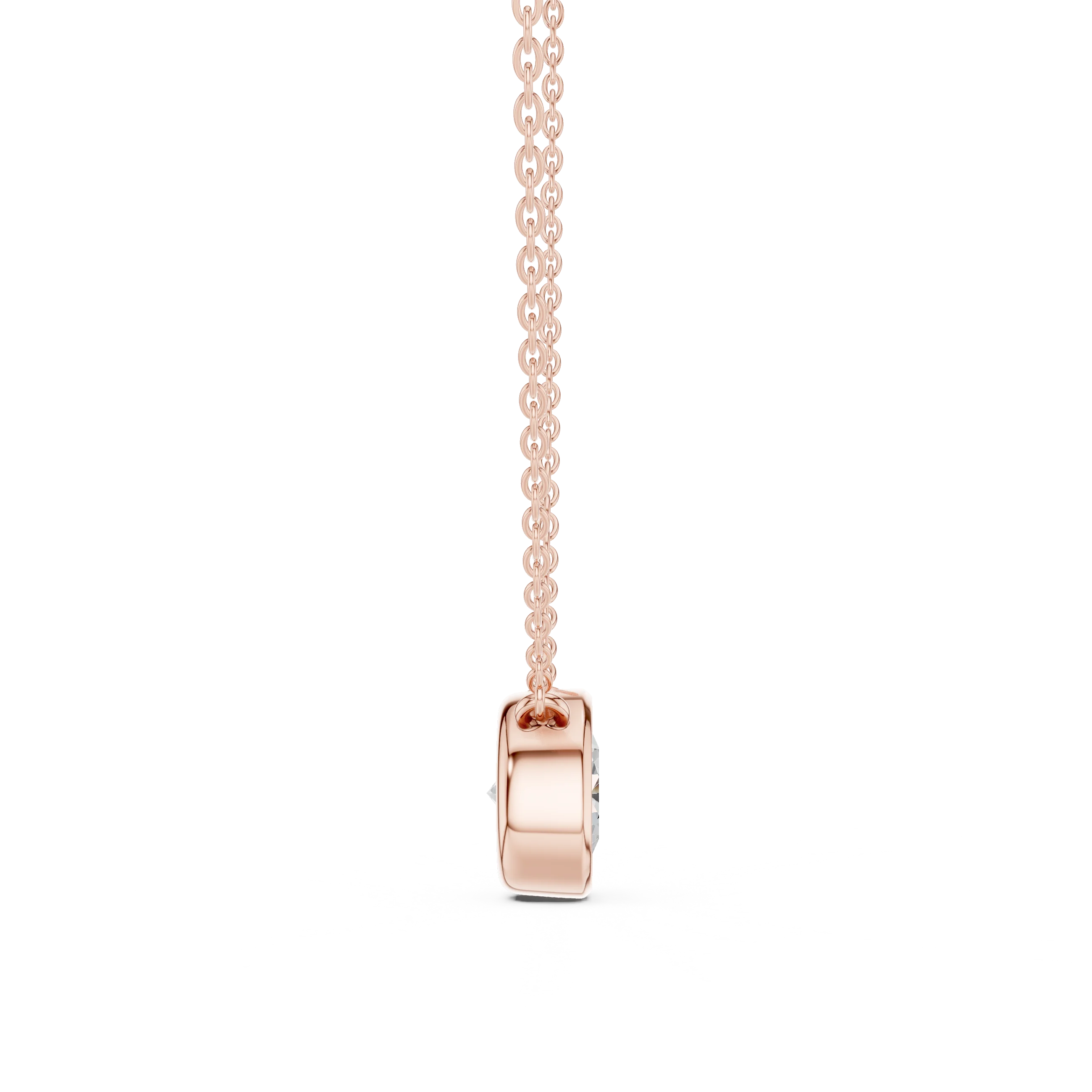 Bezel Bloom Round Diamond Pendant