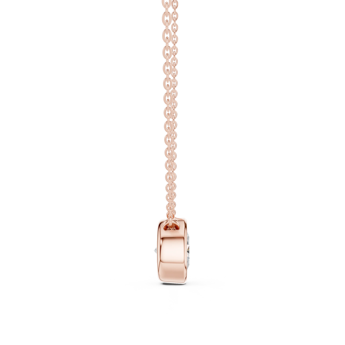 Bezel Bloom Round Diamond Pendant