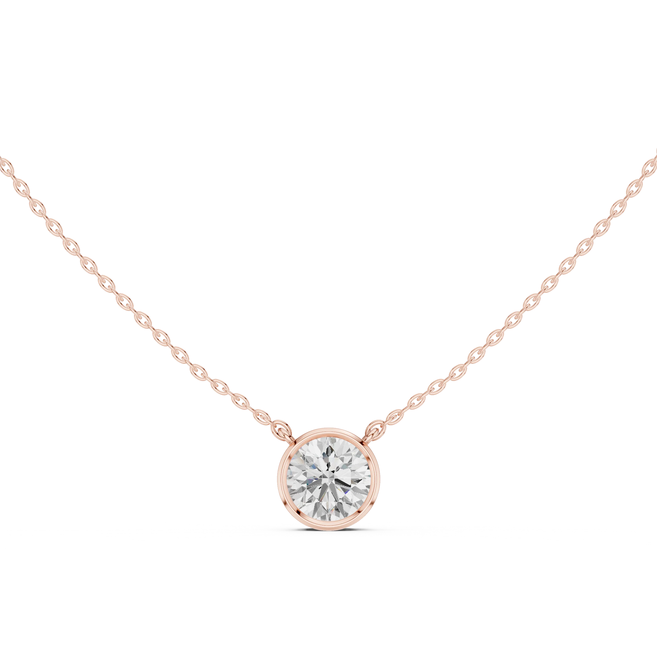 Bezel Bloom Round Diamond Pendant