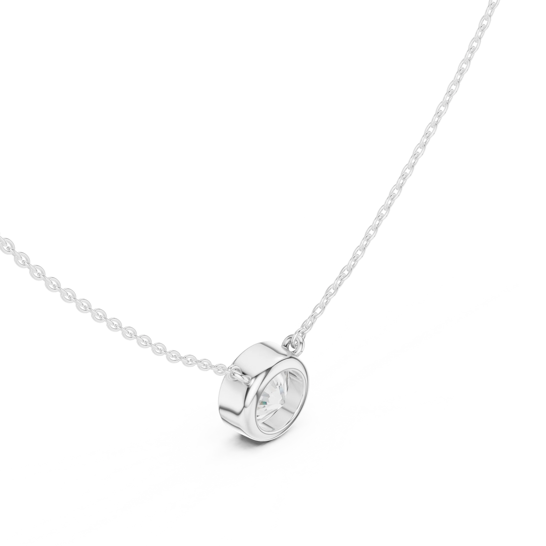 Bezel Bloom Round Diamond Pendant