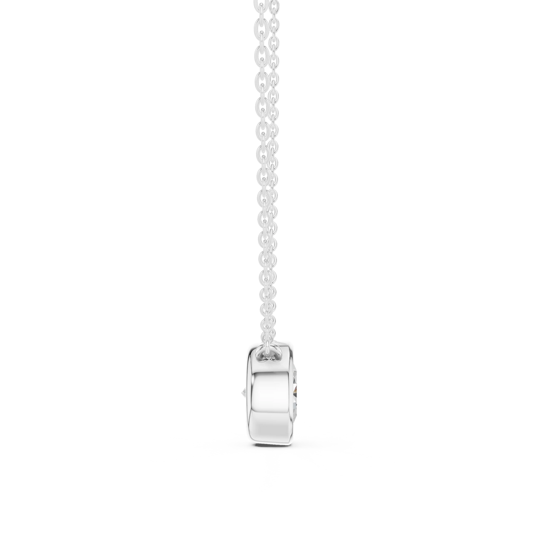Bezel Bloom Round Diamond Pendant