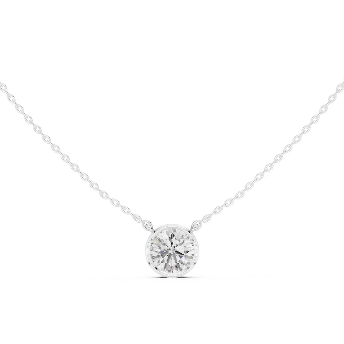Bezel Bloom Round Diamond Pendant