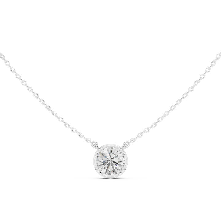 Bezel Bloom Round Diamond Pendant