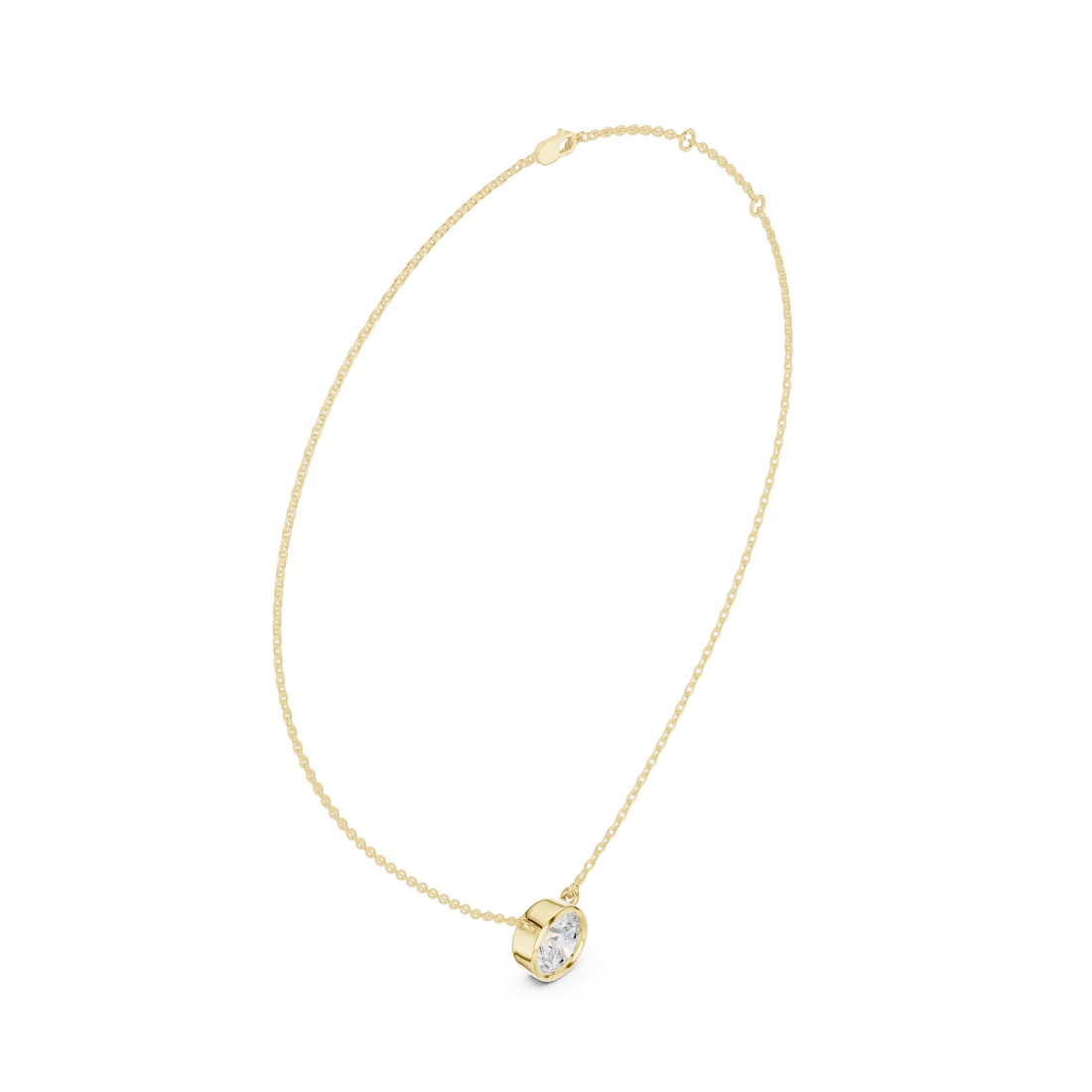 Bezel Bloom Round Diamond Pendant