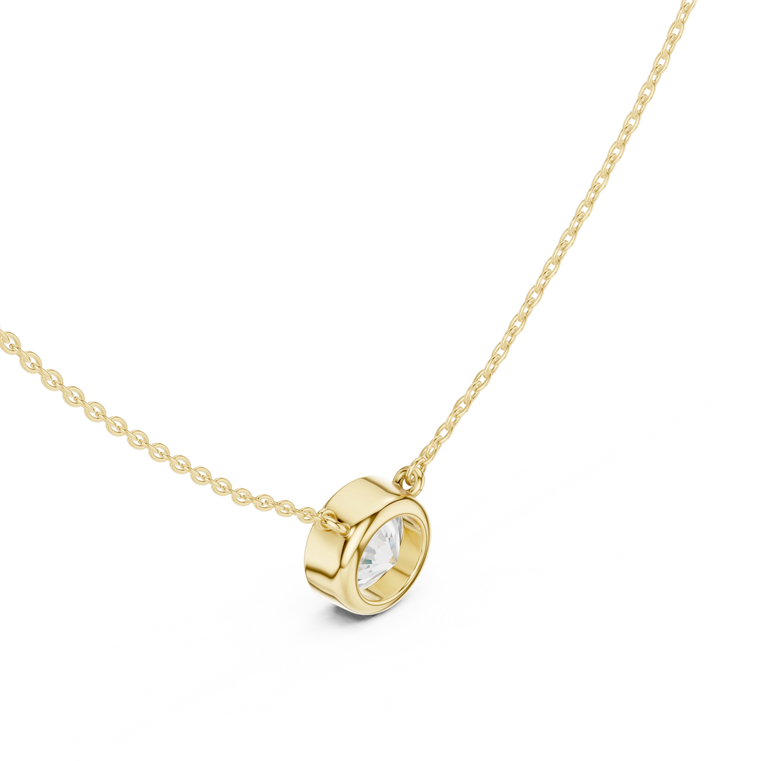 Bezel Bloom Round Diamond Pendant