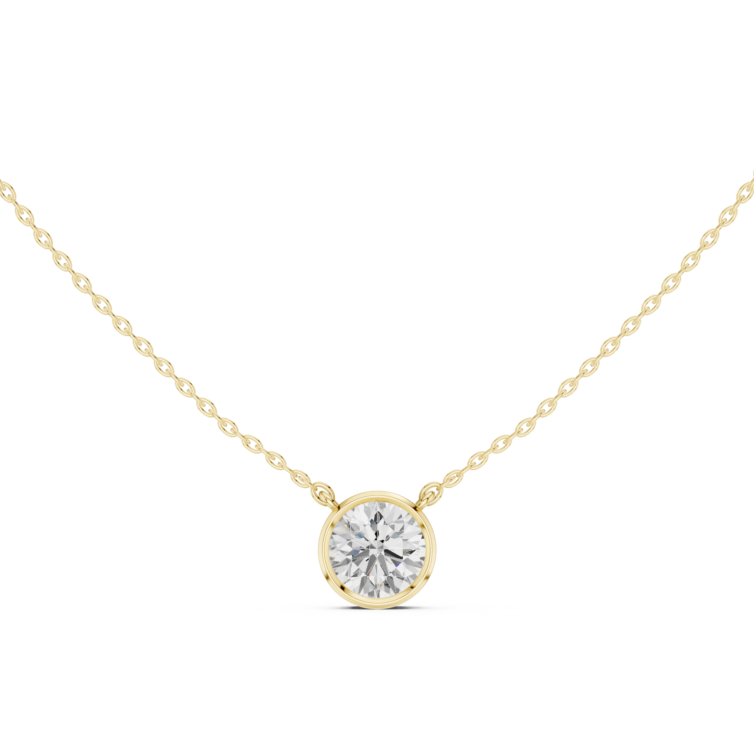Bezel Bloom Round Diamond Pendant