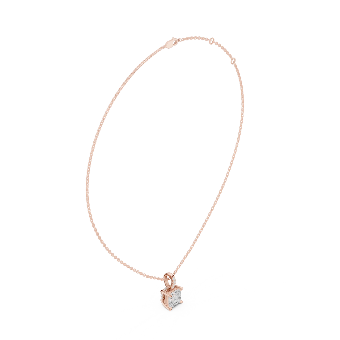 Celestia Asscher Solitaire Diamond Pendant
