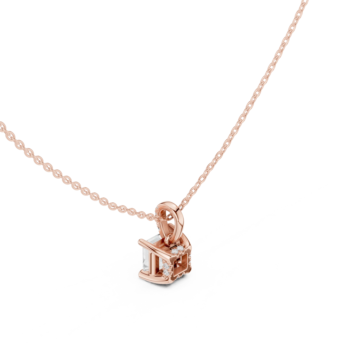Celestia Asscher Solitaire Diamond Pendant