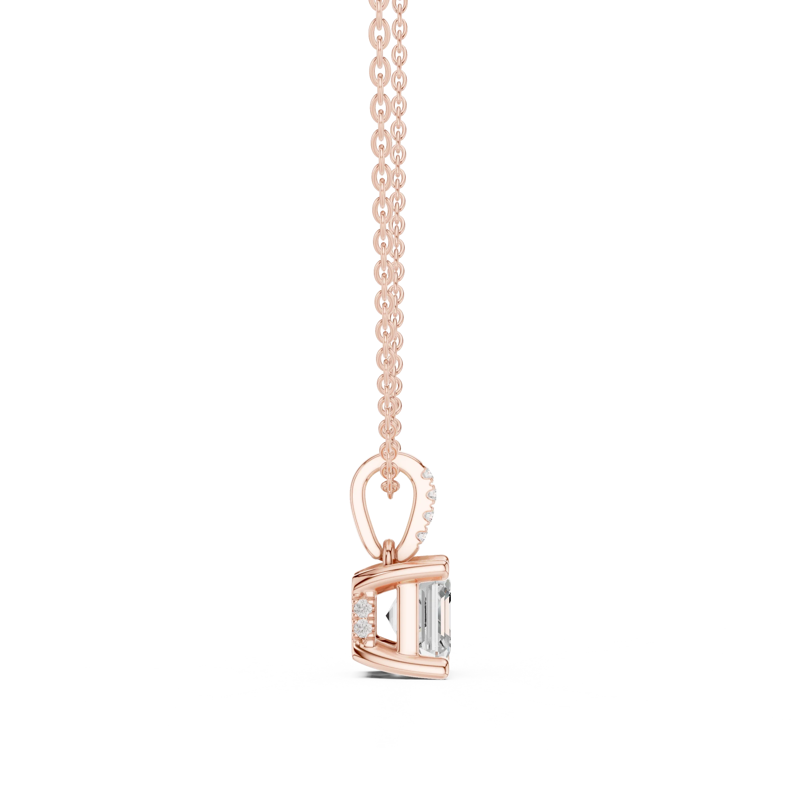 Celestia Asscher Solitaire Diamond Pendant