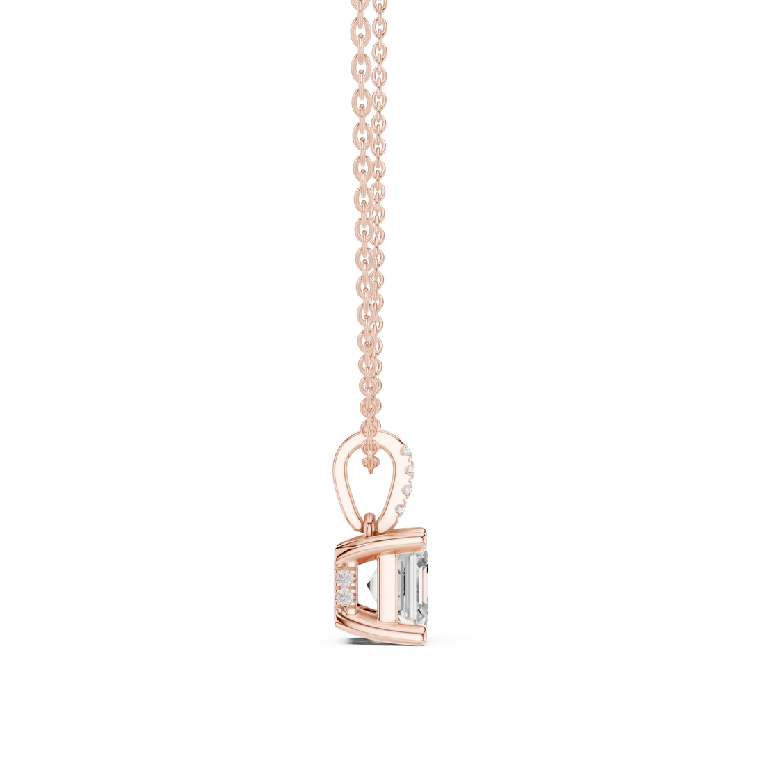 Celestia Asscher Solitaire Diamond Pendant