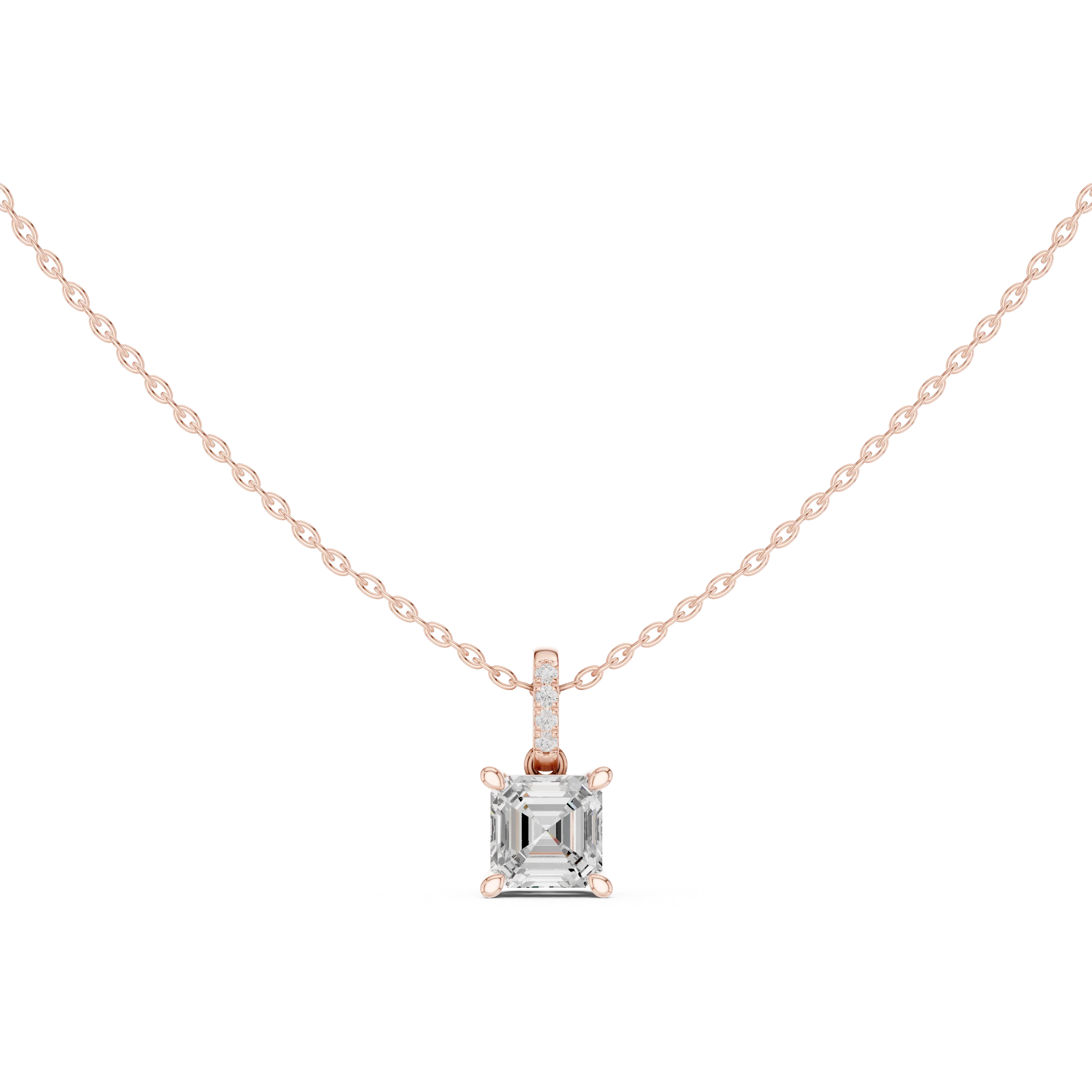 Celestia Asscher Solitaire Diamond Pendant