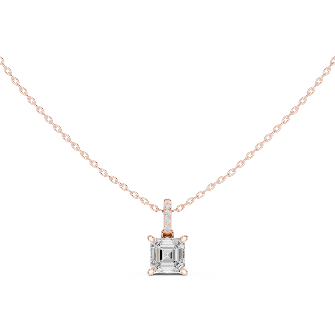 Celestia Asscher Solitaire Diamond Pendant