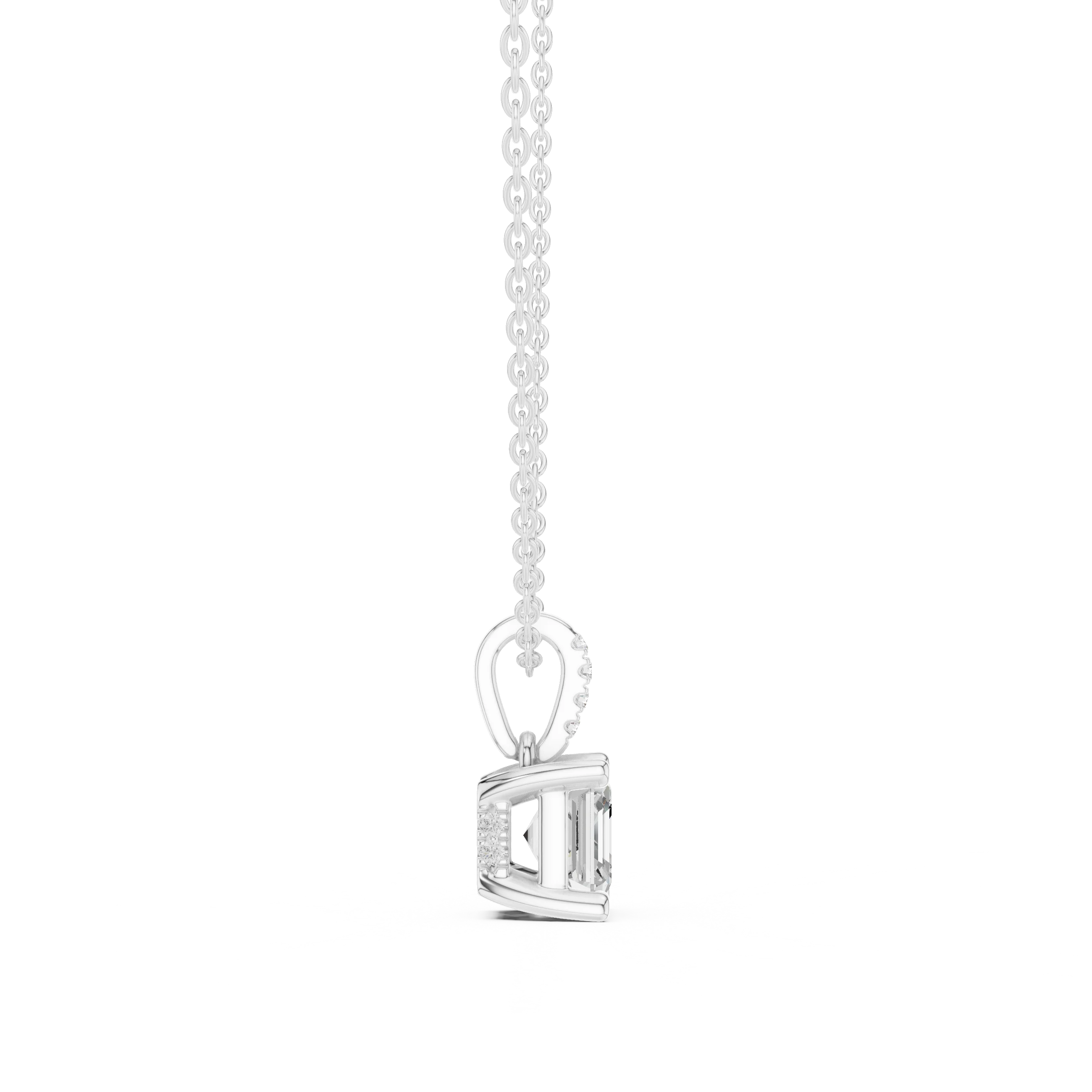 Celestia Asscher Solitaire Diamond Pendant