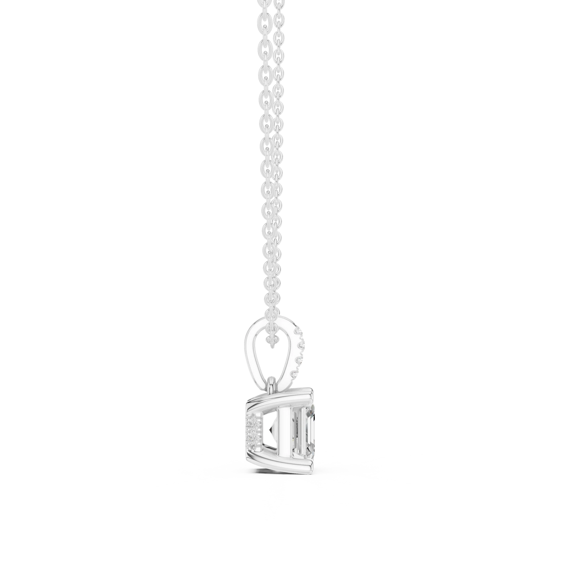 Celestia Asscher Solitaire Diamond Pendant