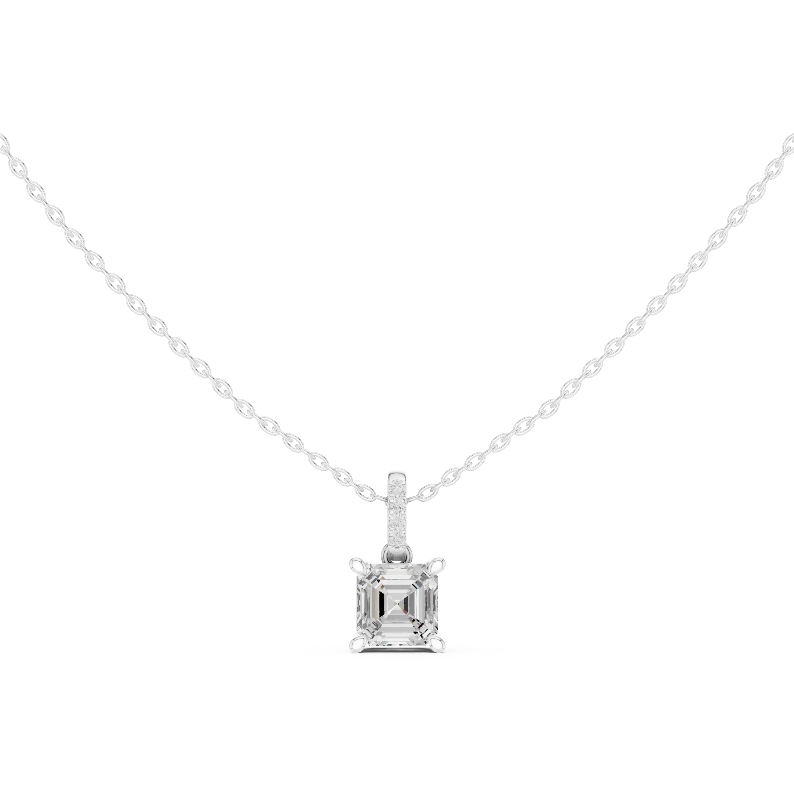 Celestia Asscher Solitaire Diamond Pendant