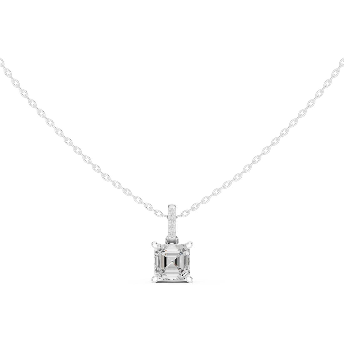 Celestia Asscher Solitaire Diamond Pendant
