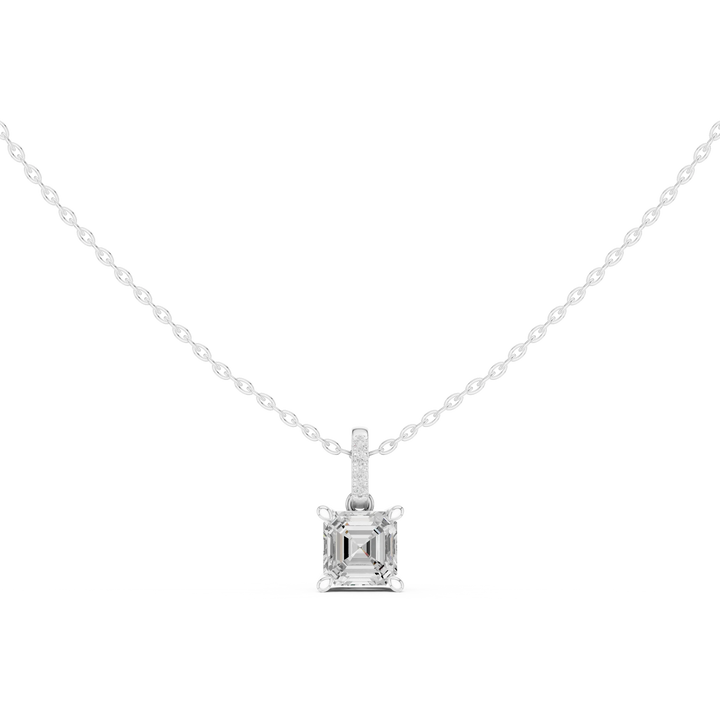 Celestia Asscher Solitaire Diamond Pendant