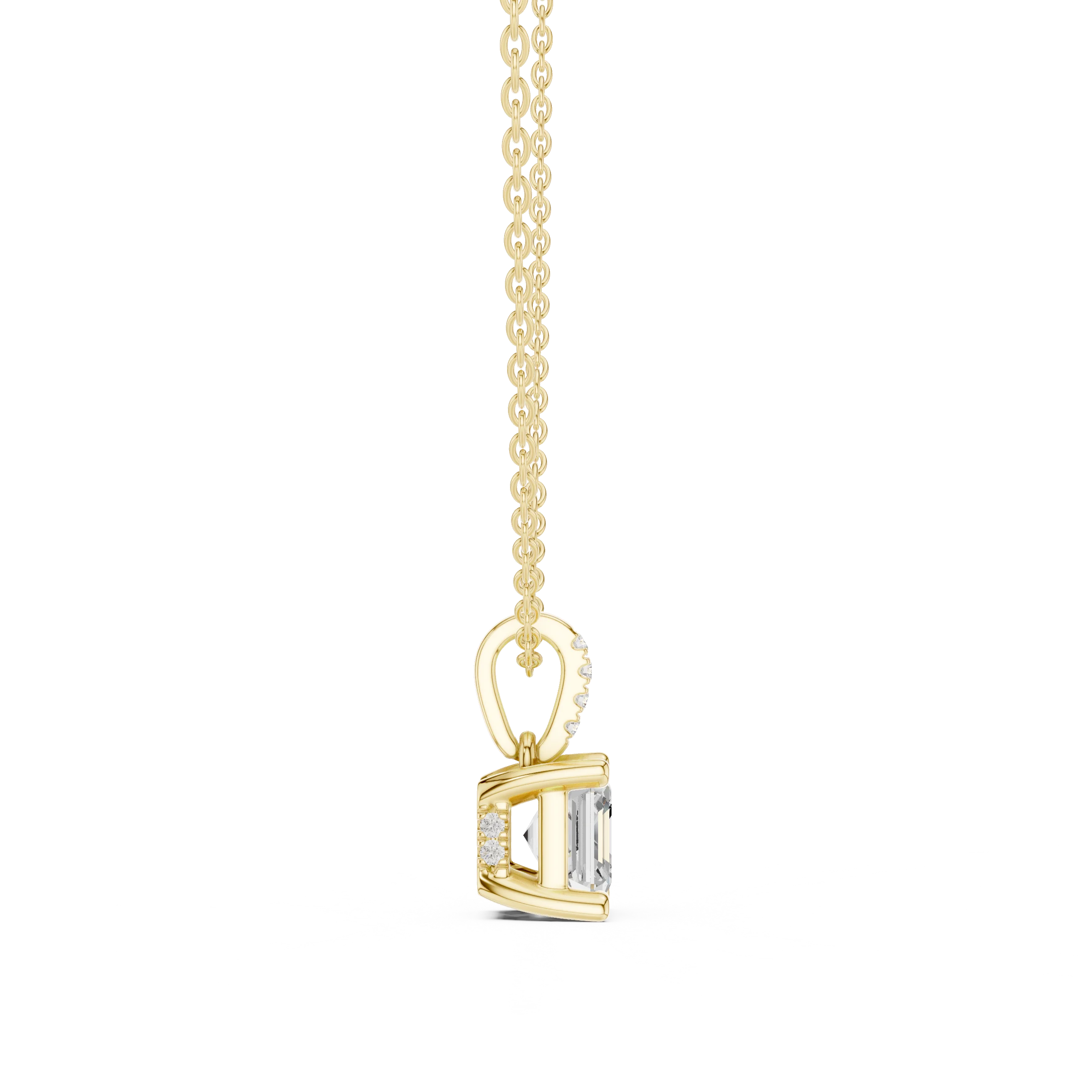 Celestia Asscher Solitaire Diamond Pendant