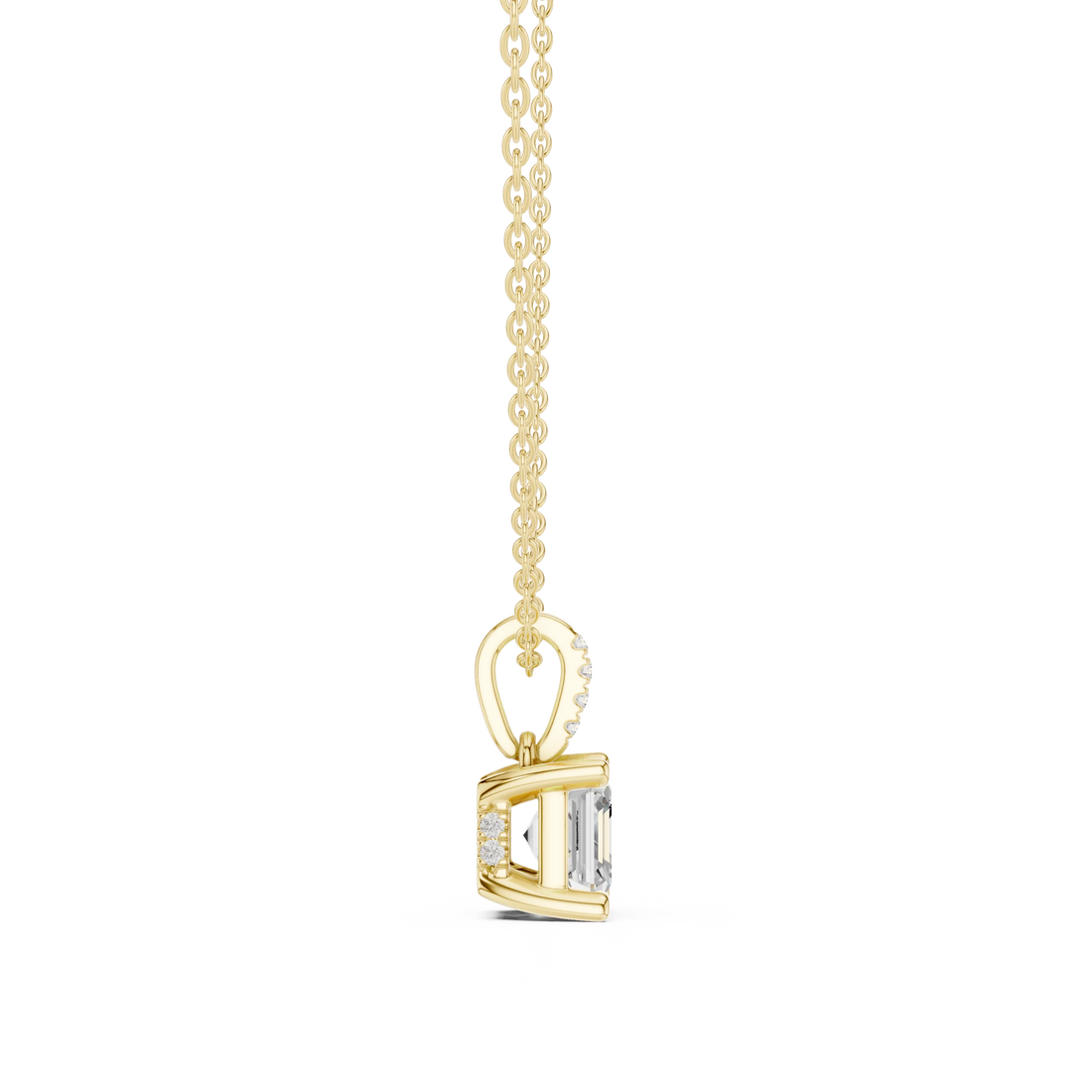 Celestia Asscher Solitaire Diamond Pendant