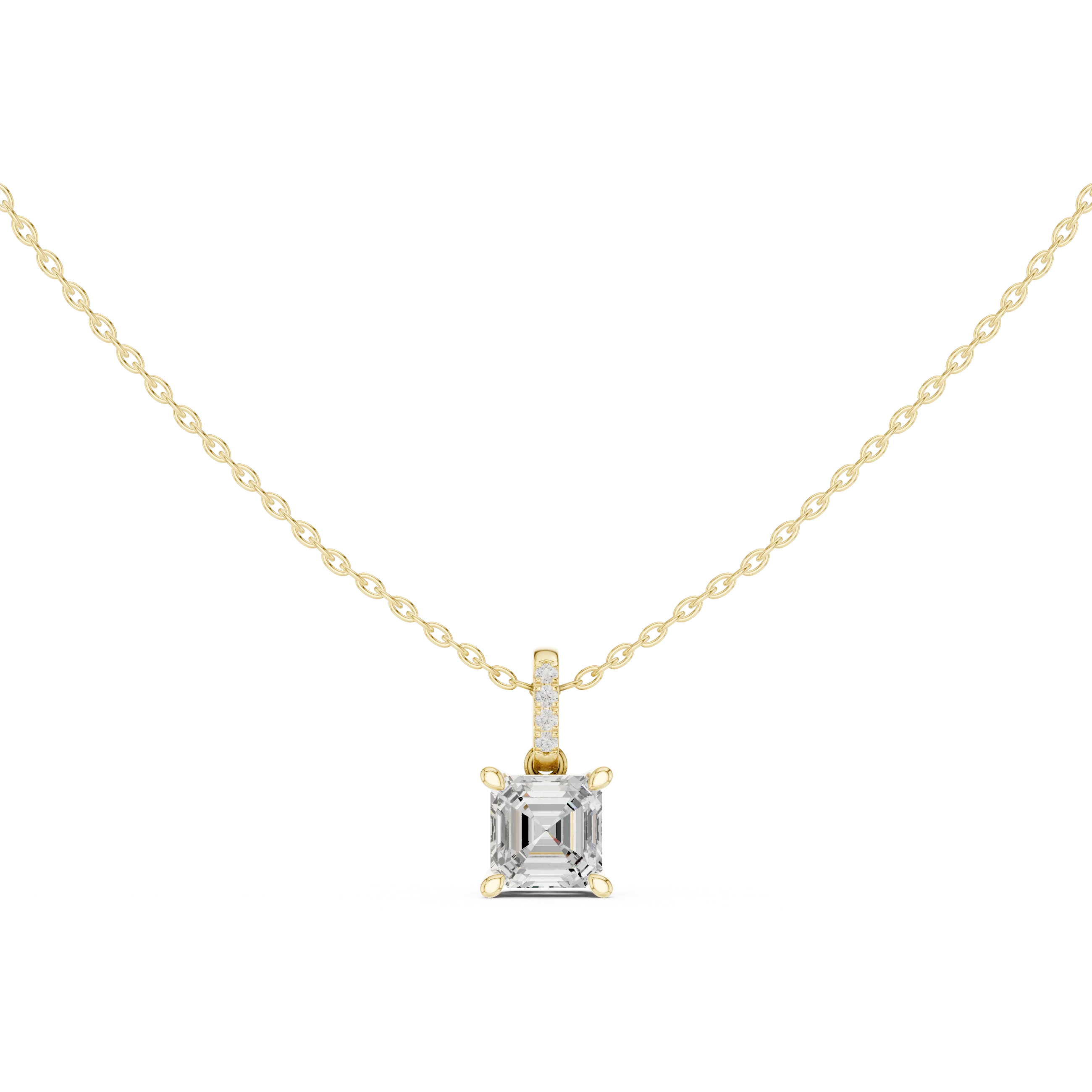 Celestia Asscher Solitaire Diamond Pendant