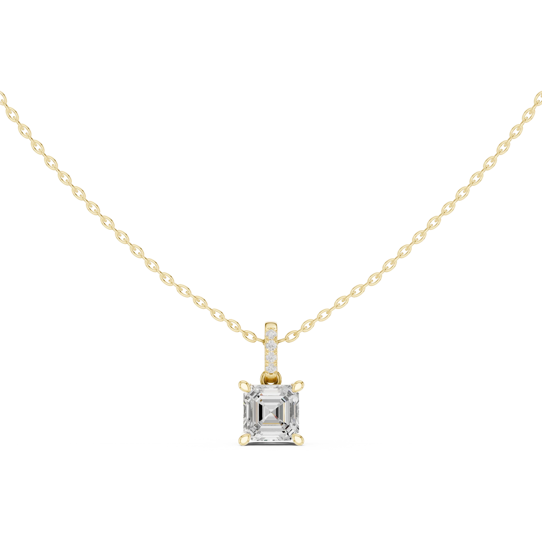 Celestia Asscher Solitaire Diamond Pendant