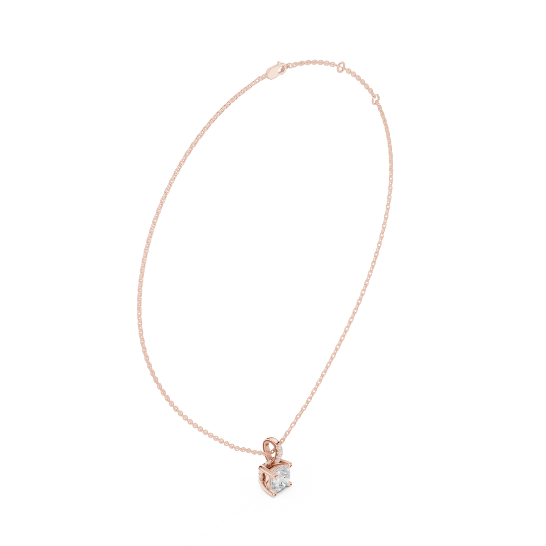 Lunaria Cushion Solitaire Diamond Pendant