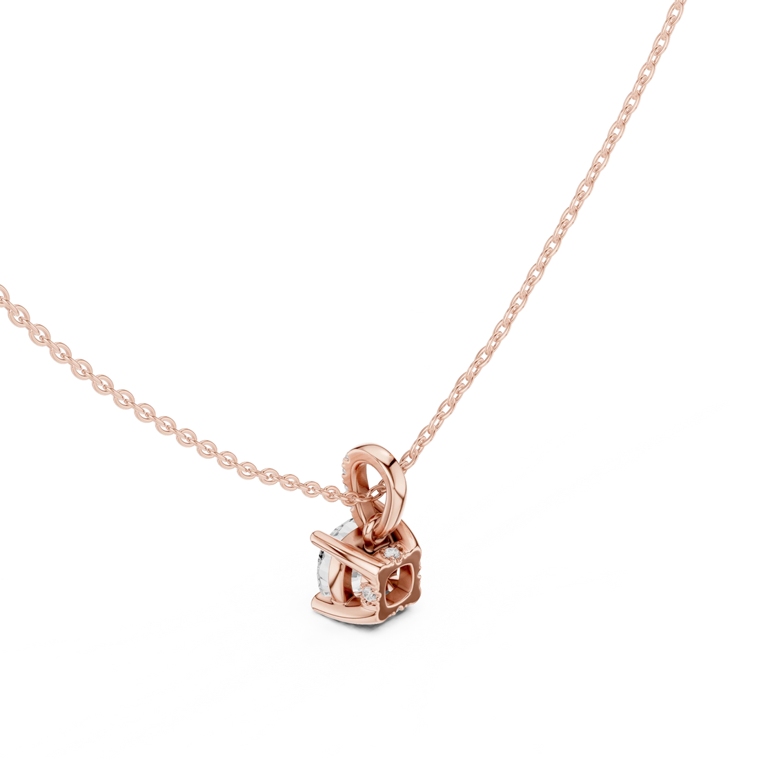 Lunaria Cushion Solitaire Diamond Pendant